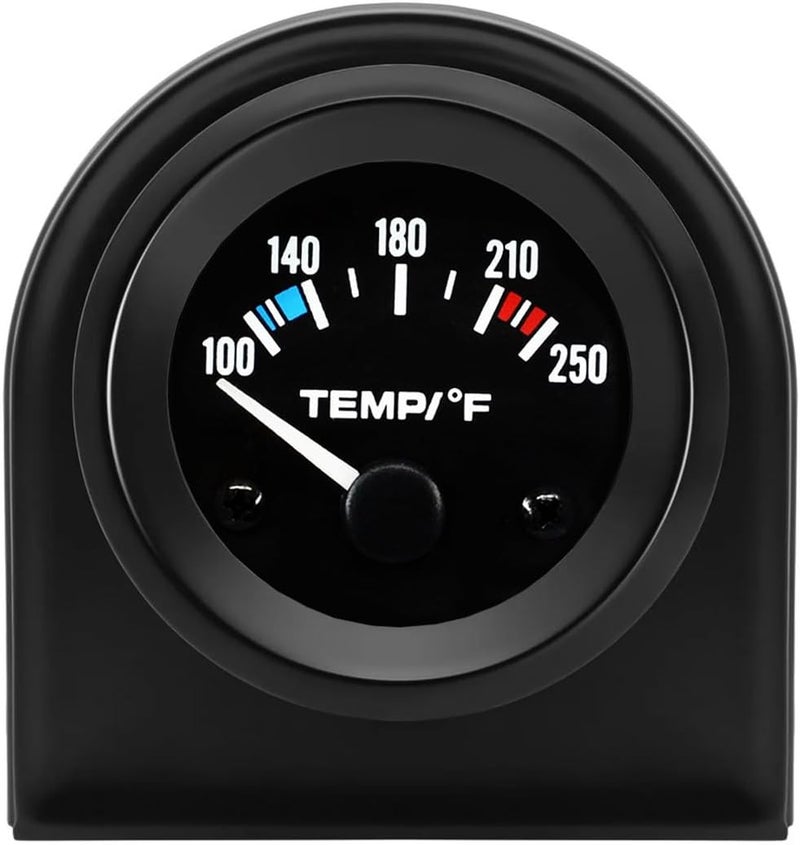 LKRXW Car Water Temp Gauge 2" 52mm Auto Water Temperature Gauge Meter Water Temp Pointer Instruments 12V Bright White Light Indicator 100 to 250 Fahrenheit - Image 1